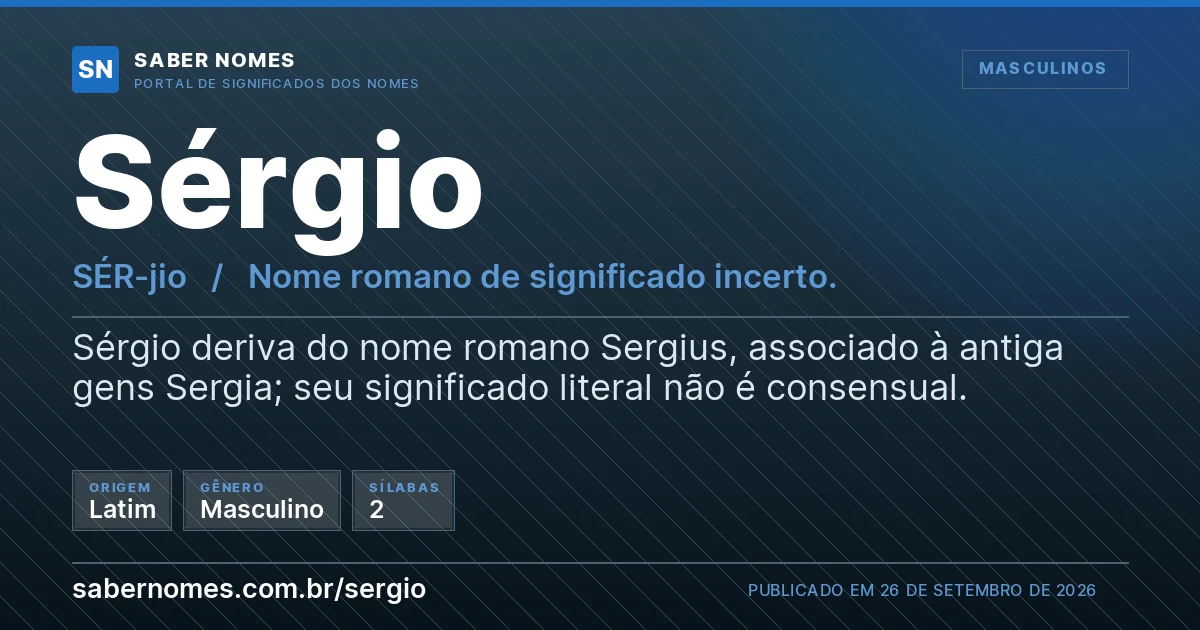 Imagem com o significado do nome Sérgio