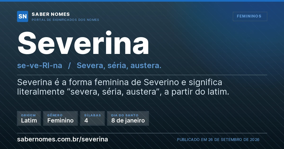 Imagem com o significado do nome Severina