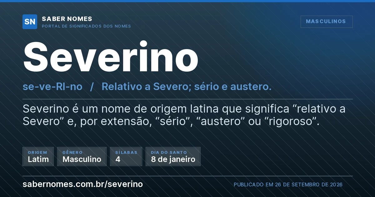 Imagem com o significado do nome Severino