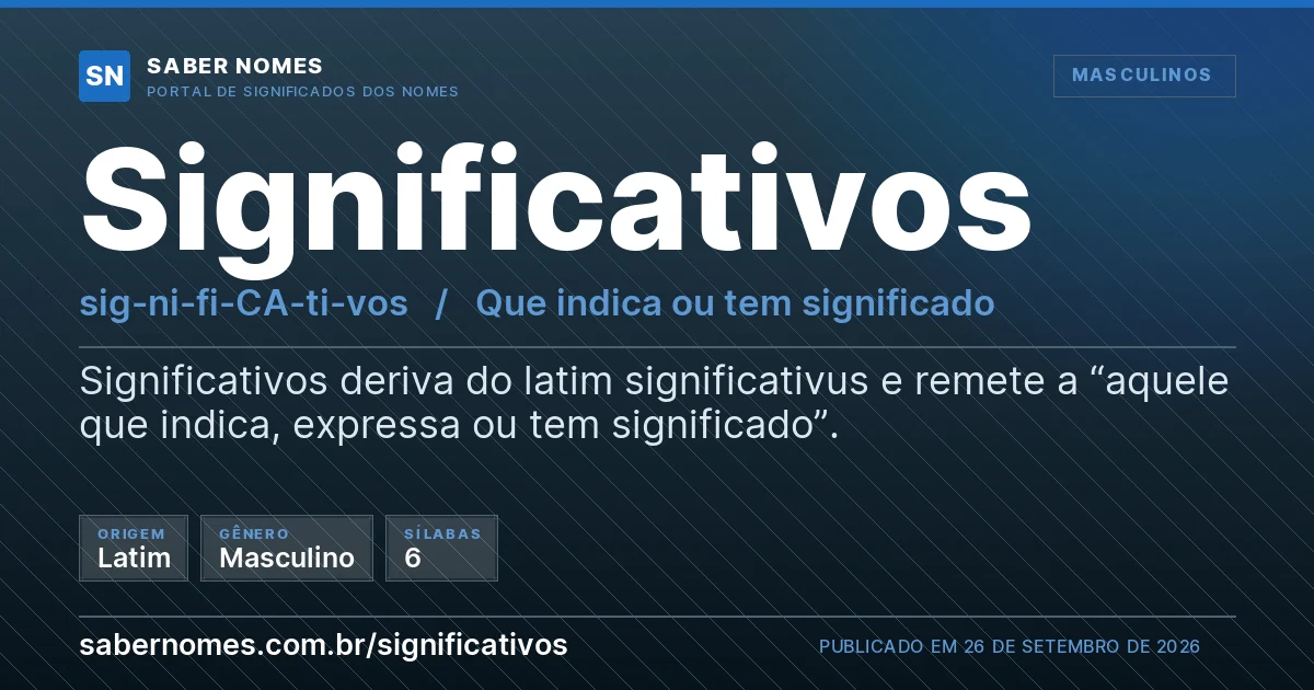 Imagem com o significado do nome Significativos