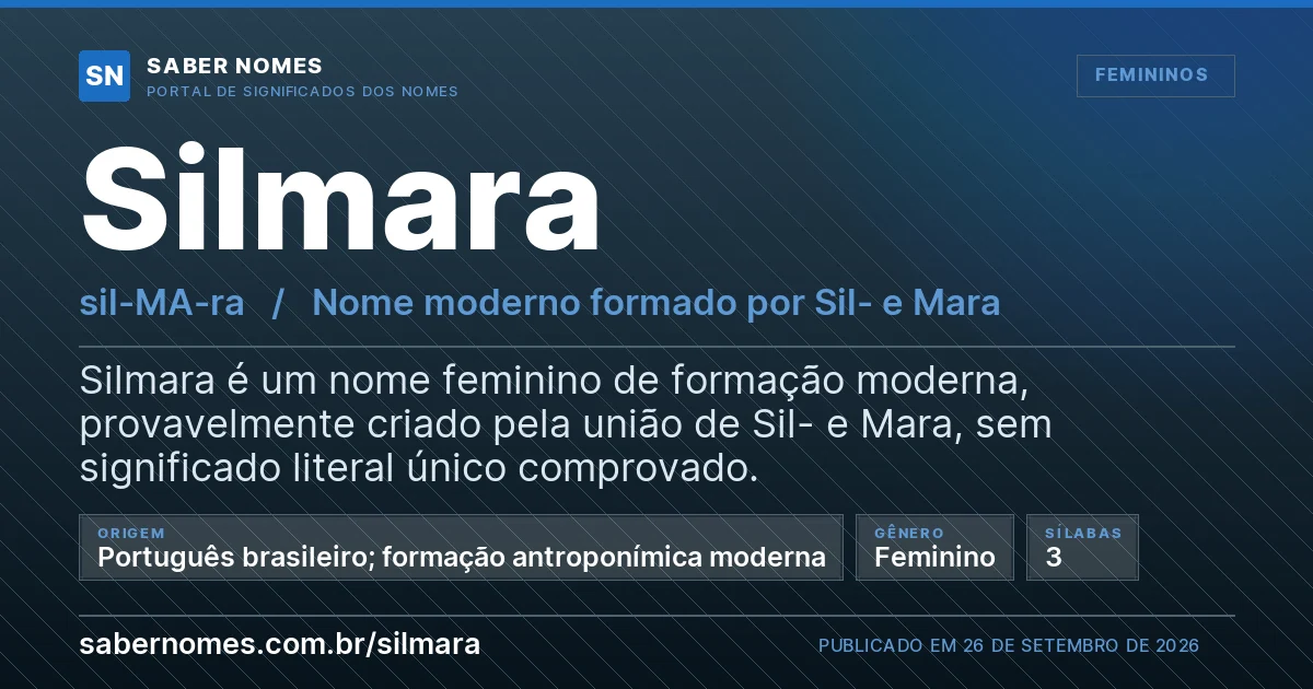 Imagem com o significado do nome Silmara