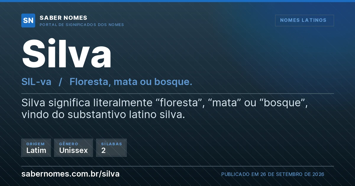 Imagem com o significado do nome Silva