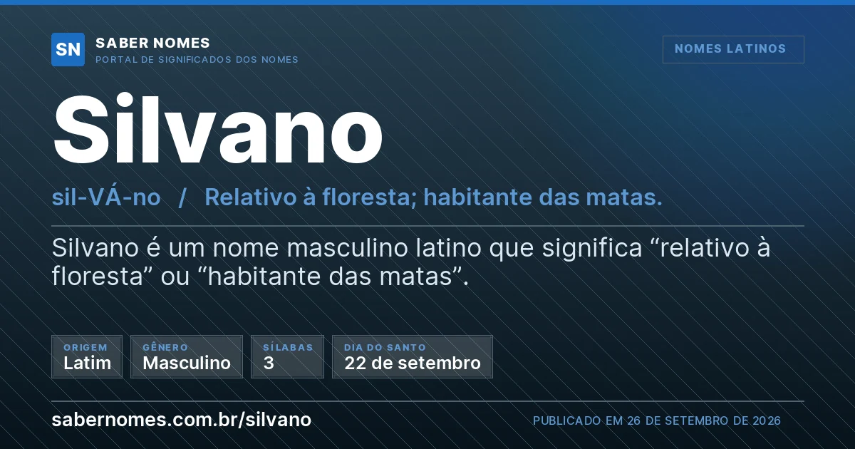 Imagem com o significado do nome Silvano