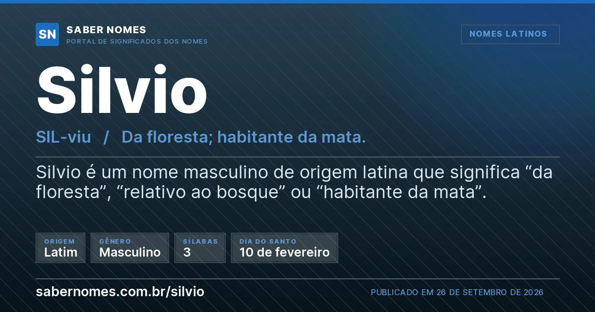 Imagem com o significado do nome Silvio
