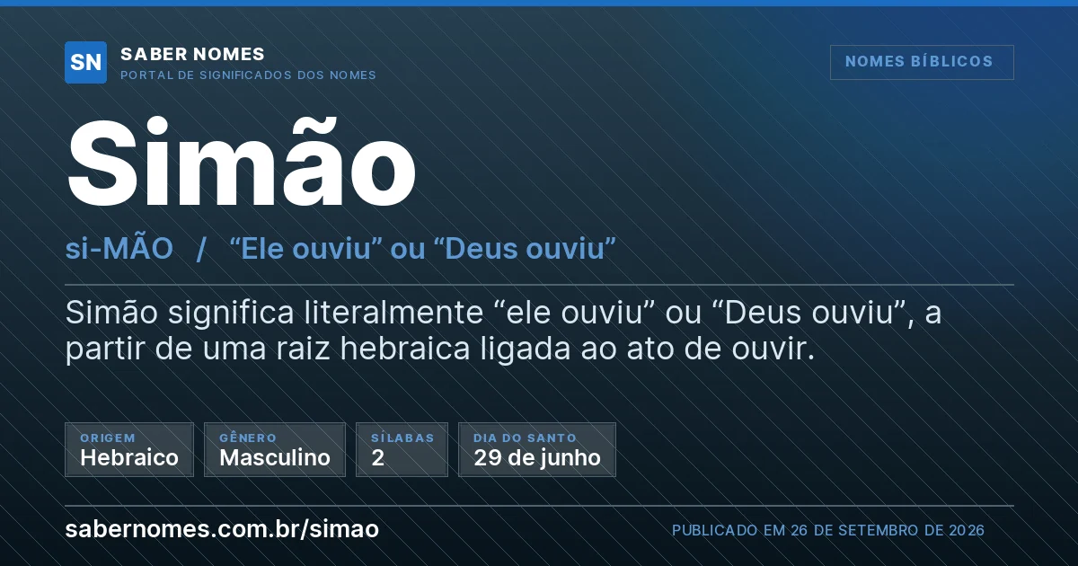 Imagem com o significado do nome Simão