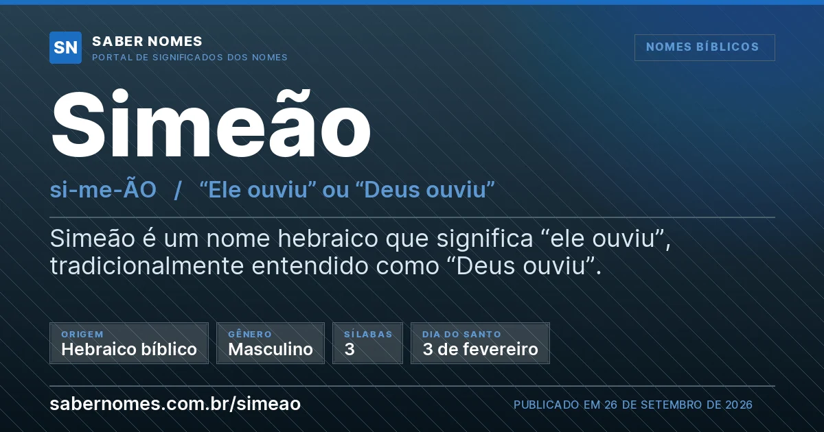 Imagem com o significado do nome Simeão