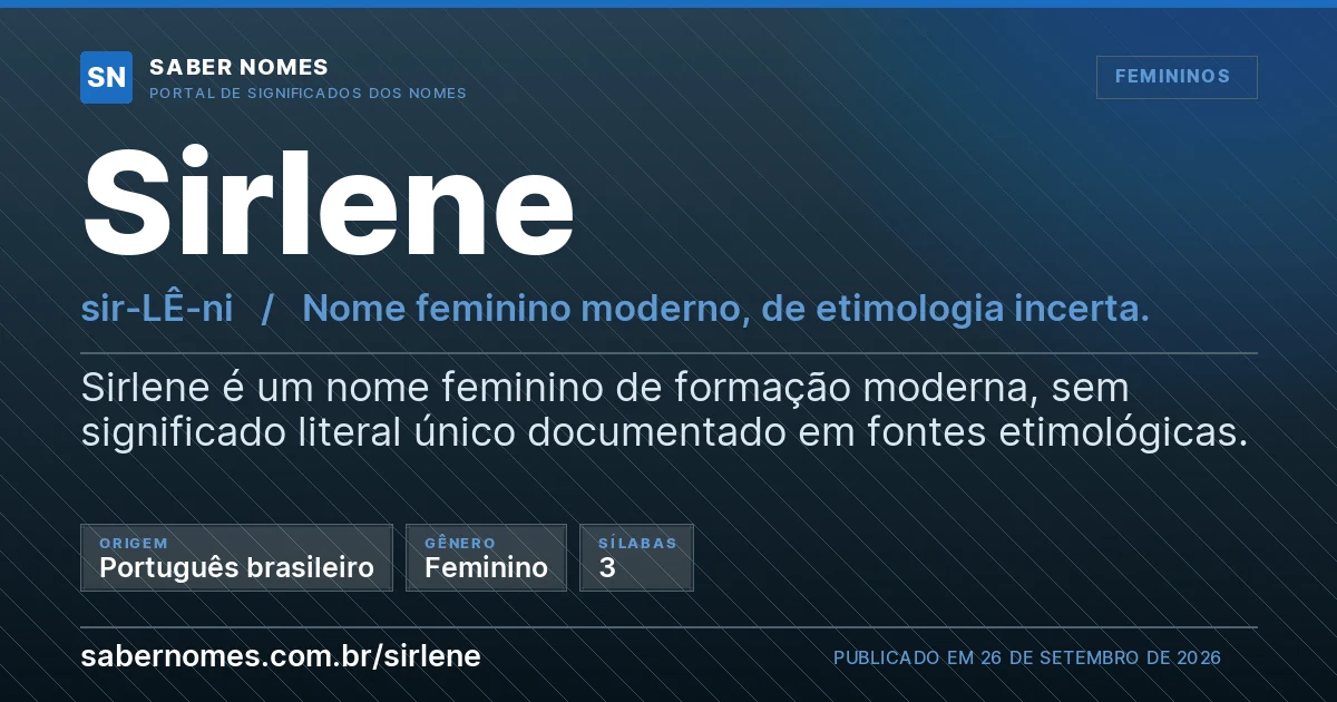 Imagem com o significado do nome Sirlene
