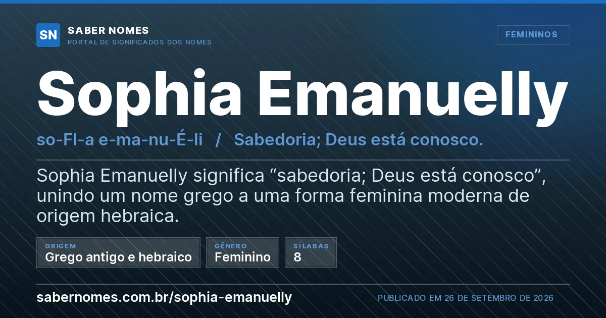 Imagem com o significado do nome Sophia Emanuelly