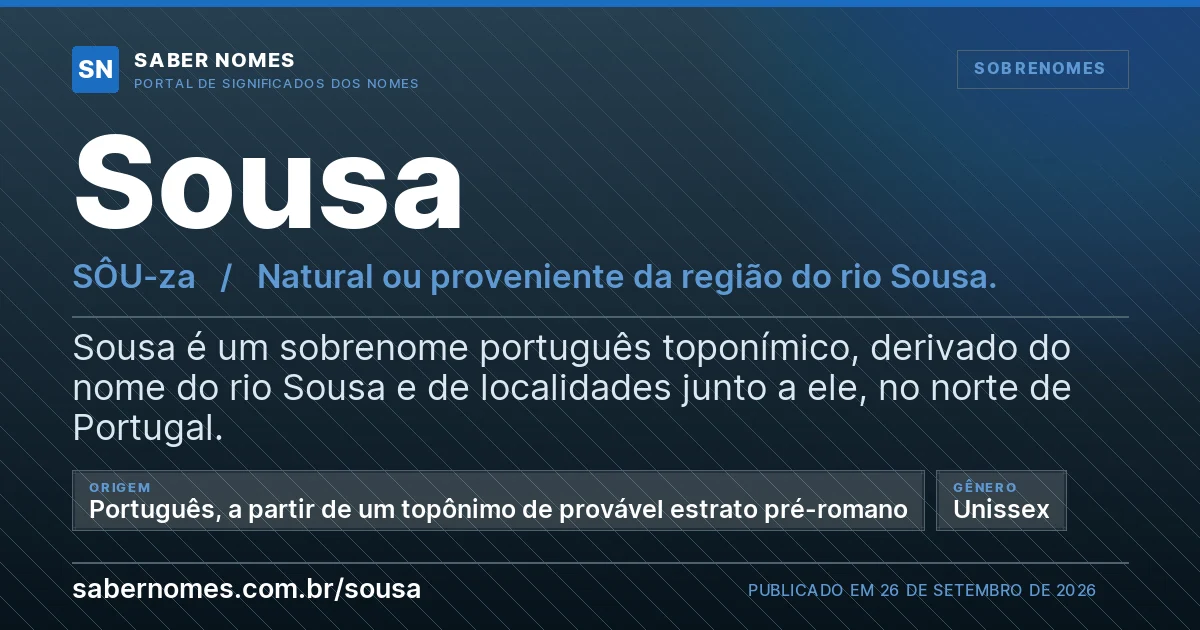 Imagem com o significado do nome Sousa