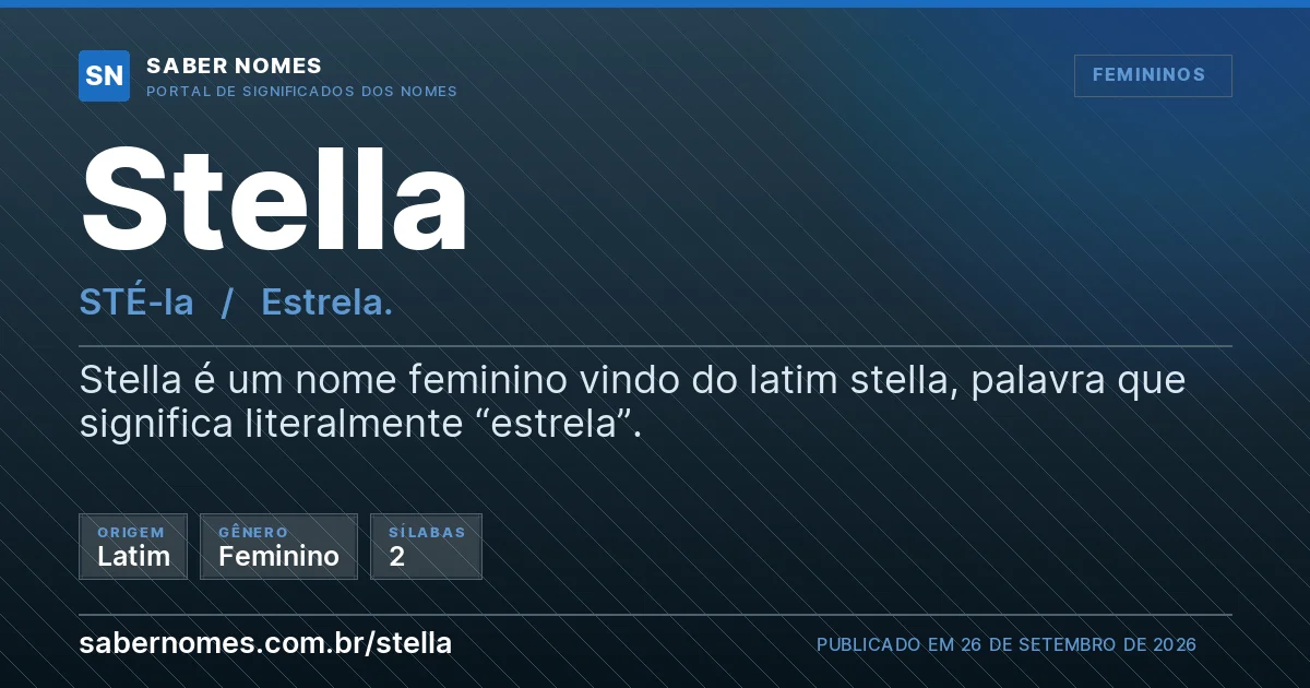 Imagem com o significado do nome Stella