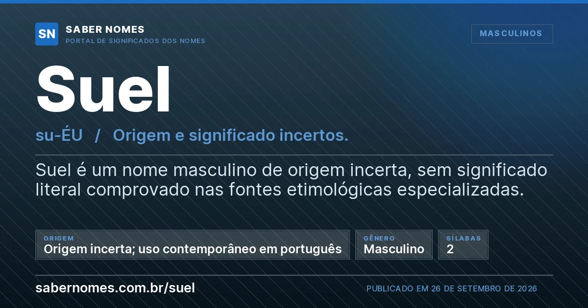 Imagem com o significado do nome Suel