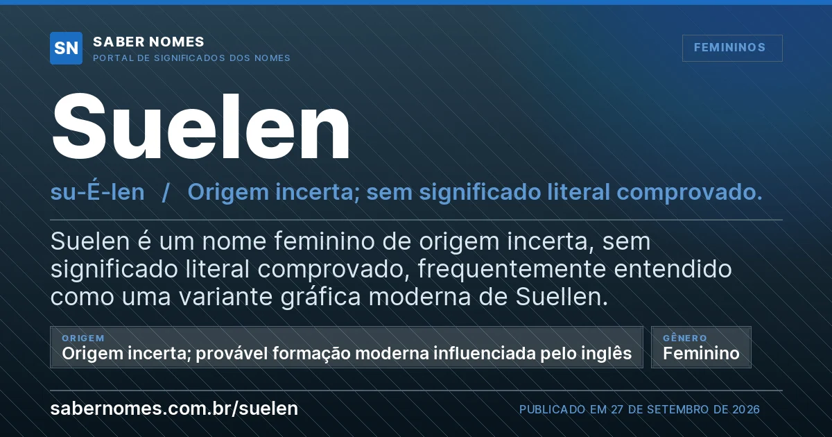 Imagem com o significado do nome Suelen