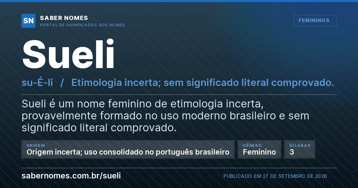 Imagem com o significado do nome Sueli