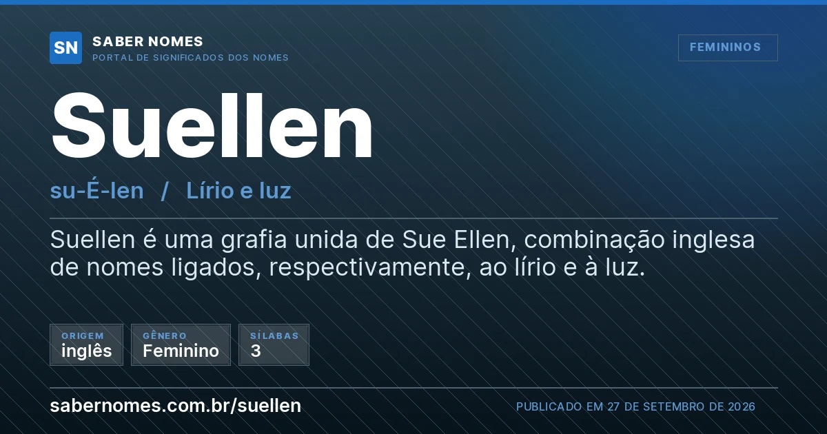 Imagem com o significado do nome Suellen