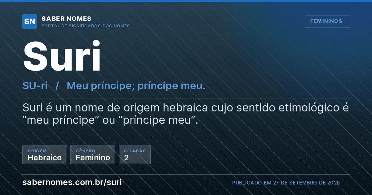 Imagem com o significado do nome Suri