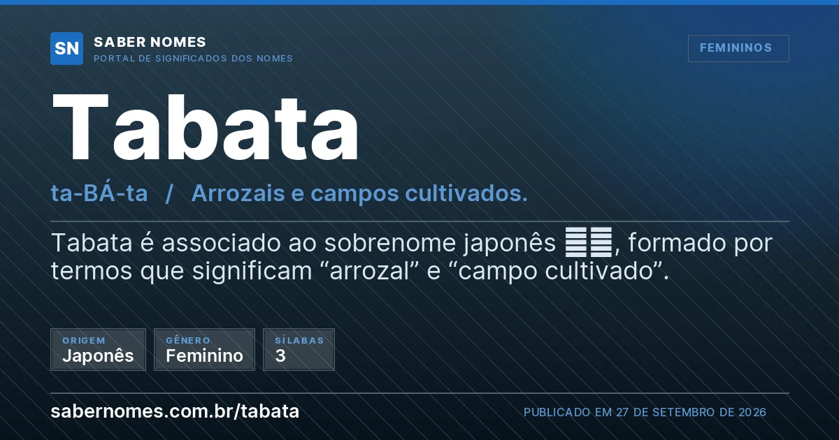 Imagem com o significado do nome Tabata