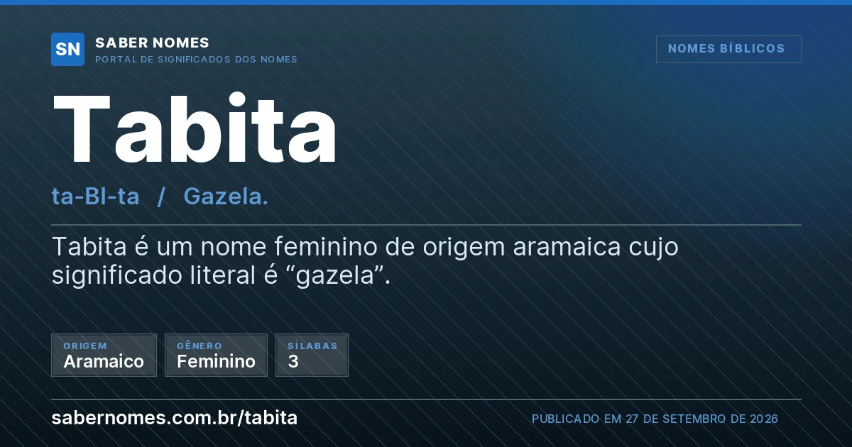 Imagem com o significado do nome Tabita