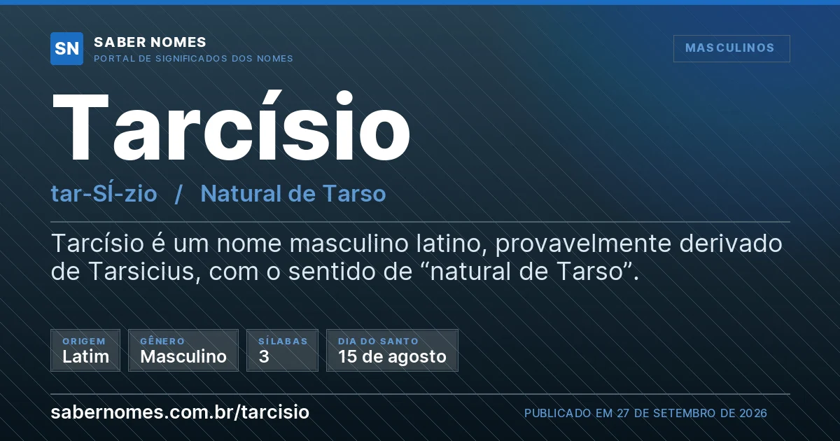 Imagem com o significado do nome Tarcísio