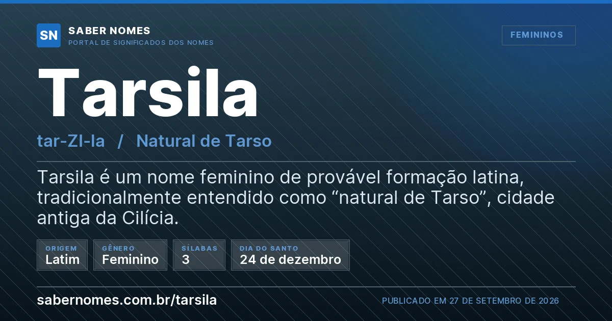 Imagem com o significado do nome Tarsila