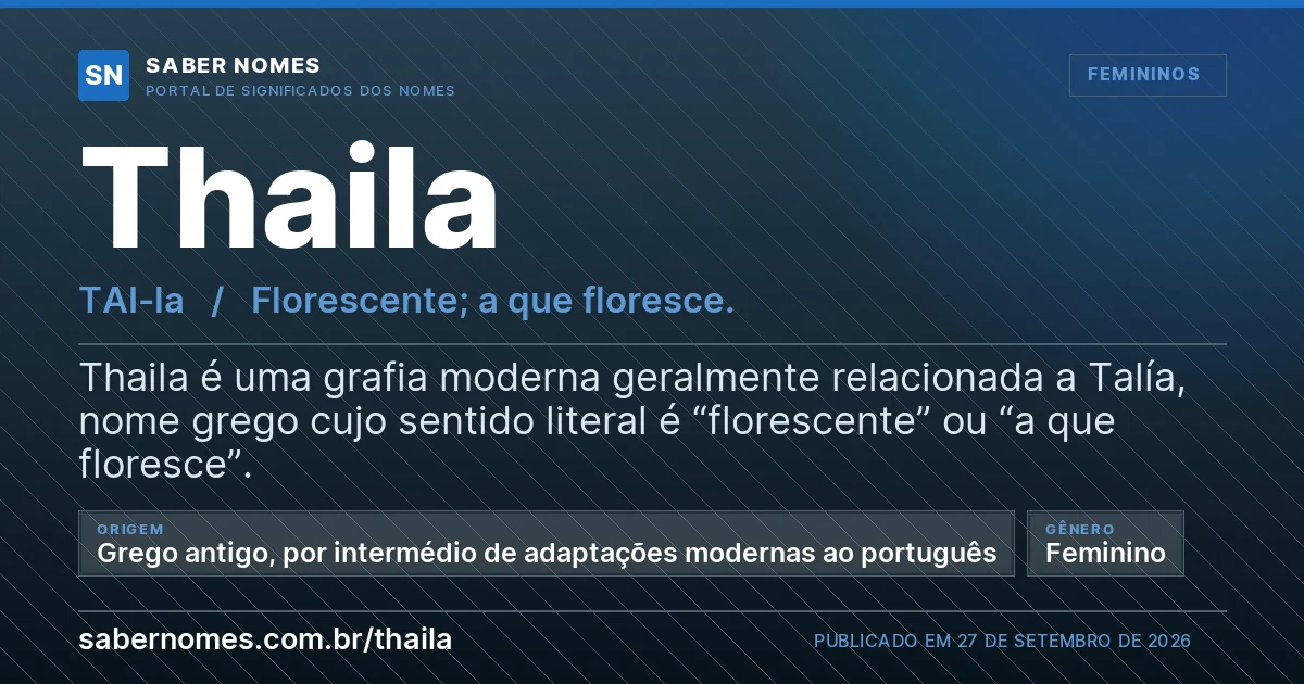 Imagem com o significado do nome Thaila