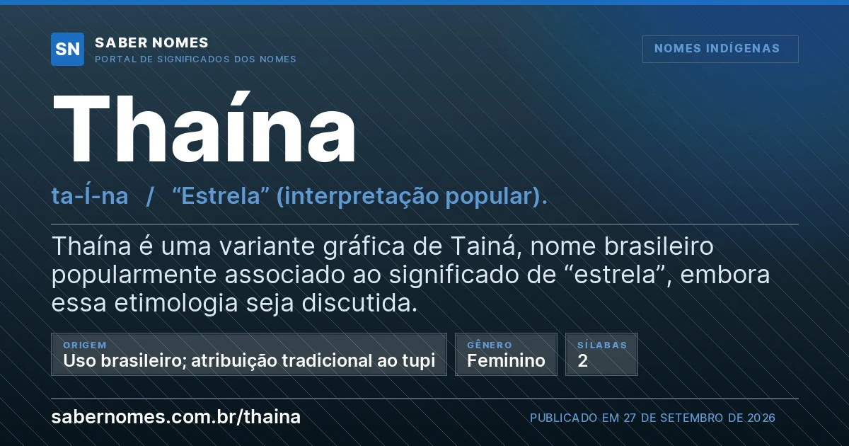 Imagem com o significado do nome Thaína