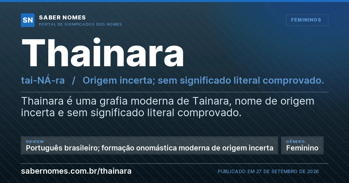 Imagem com o significado do nome Thainara
