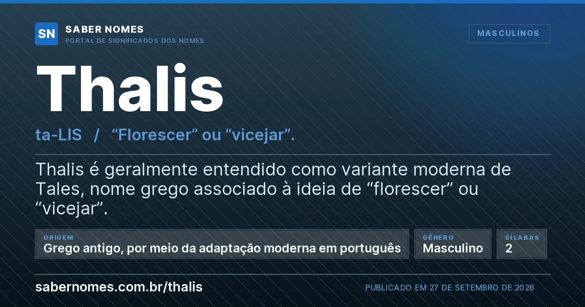 Imagem com o significado do nome Thalis