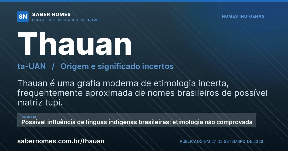 Imagem com o significado do nome Thauan