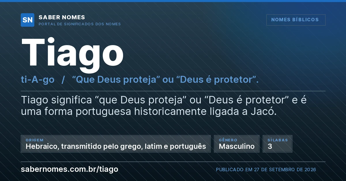 Imagem com o significado do nome Tiago