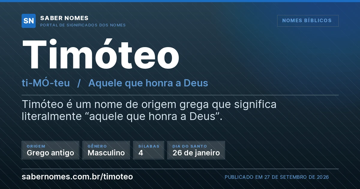 Imagem com o significado do nome Timóteo