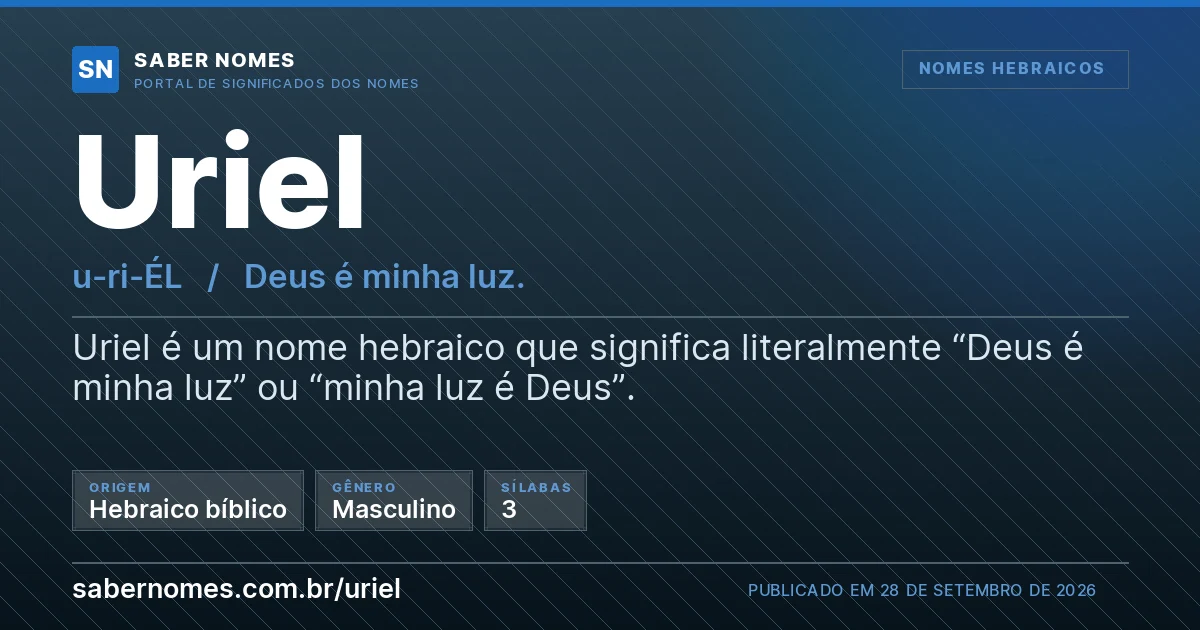 Imagem com o significado do nome Uriel