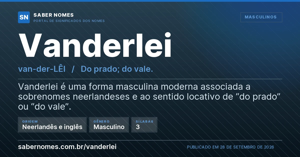 Imagem com o significado do nome Vanderlei