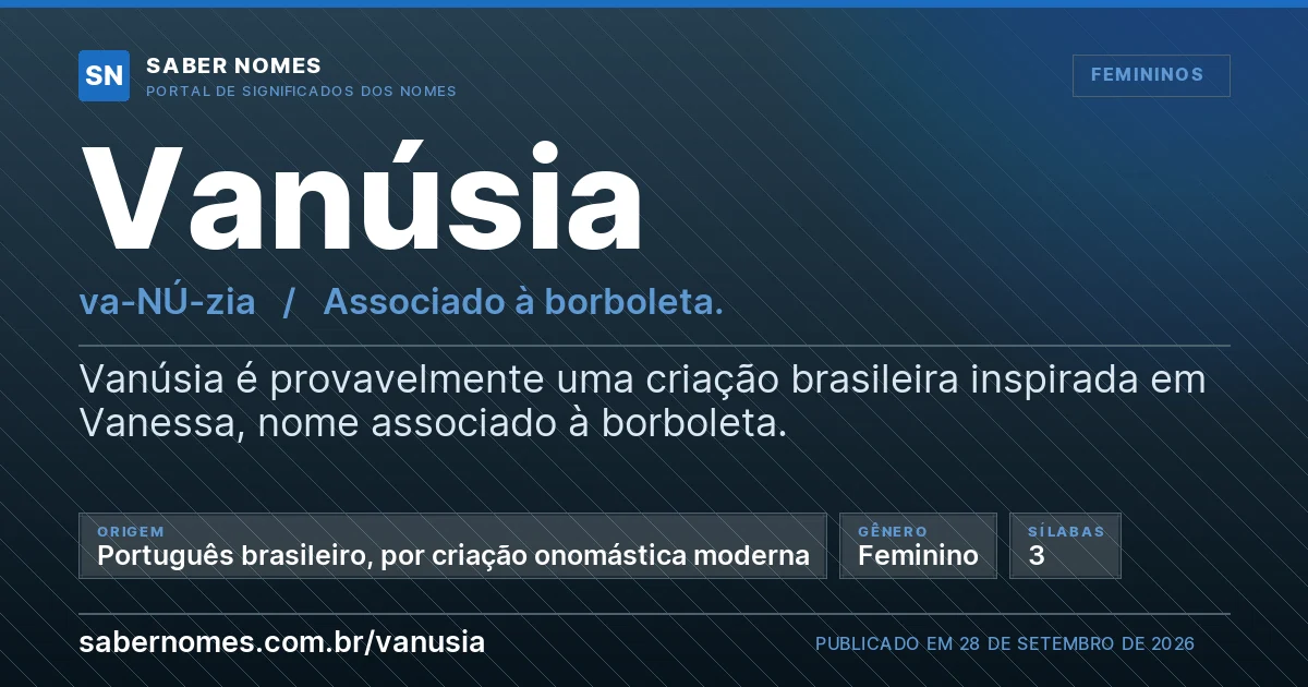Imagem com o significado do nome Vanúsia