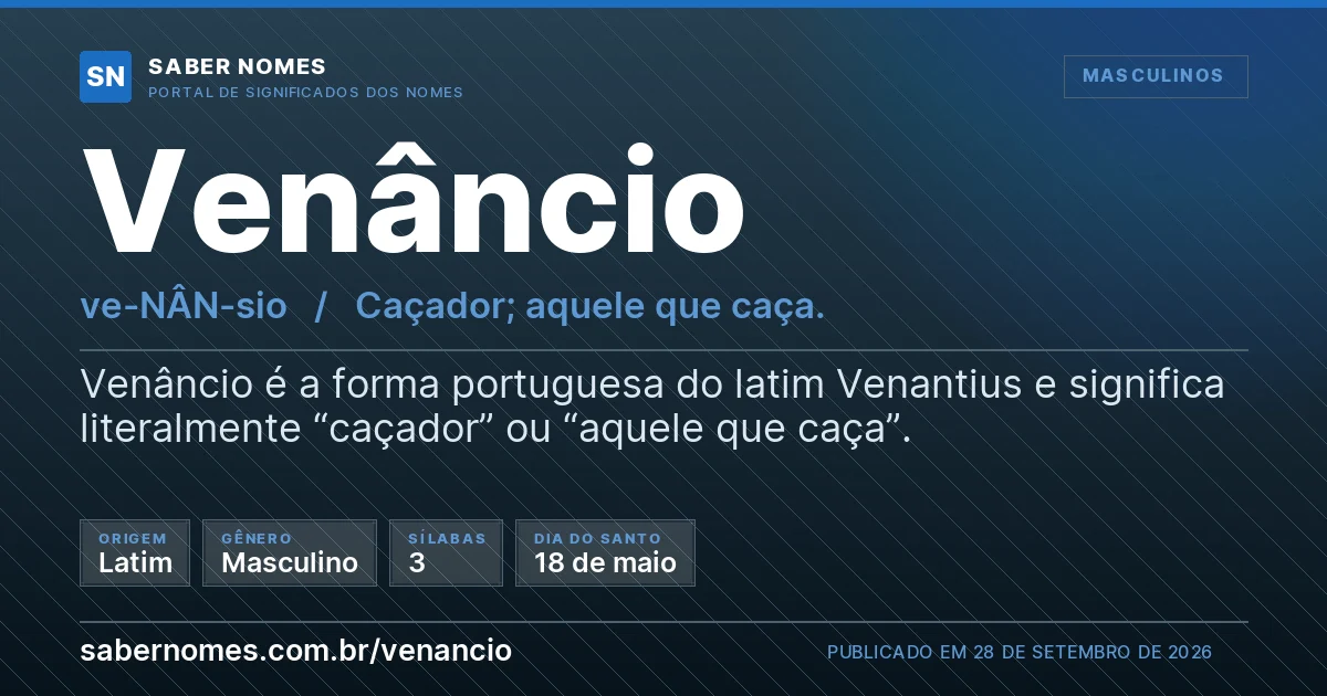 Imagem com o significado do nome Venâncio