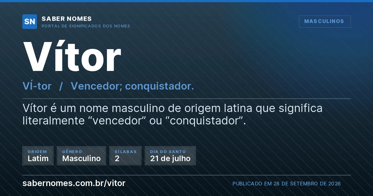 Imagem com o significado do nome Vítor