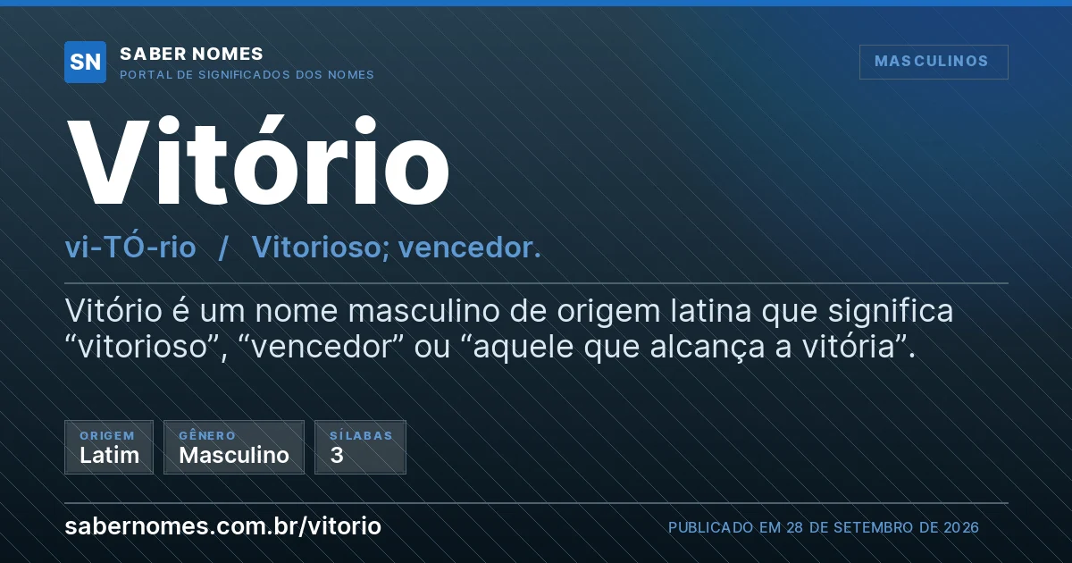 Imagem com o significado do nome Vitório