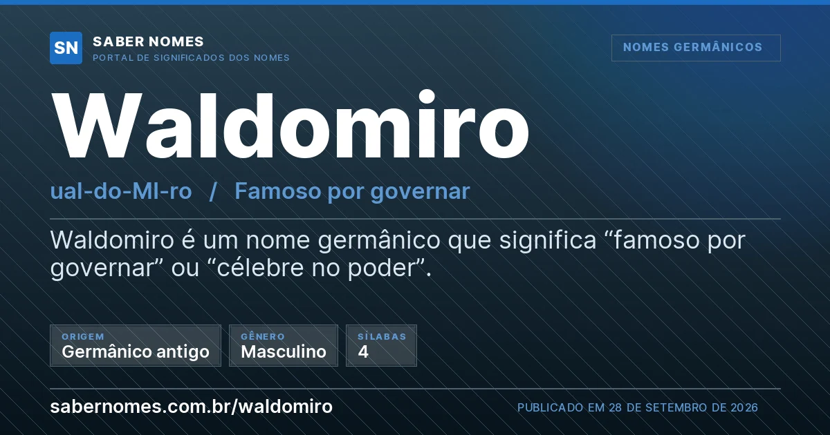 Imagem com o significado do nome Waldomiro