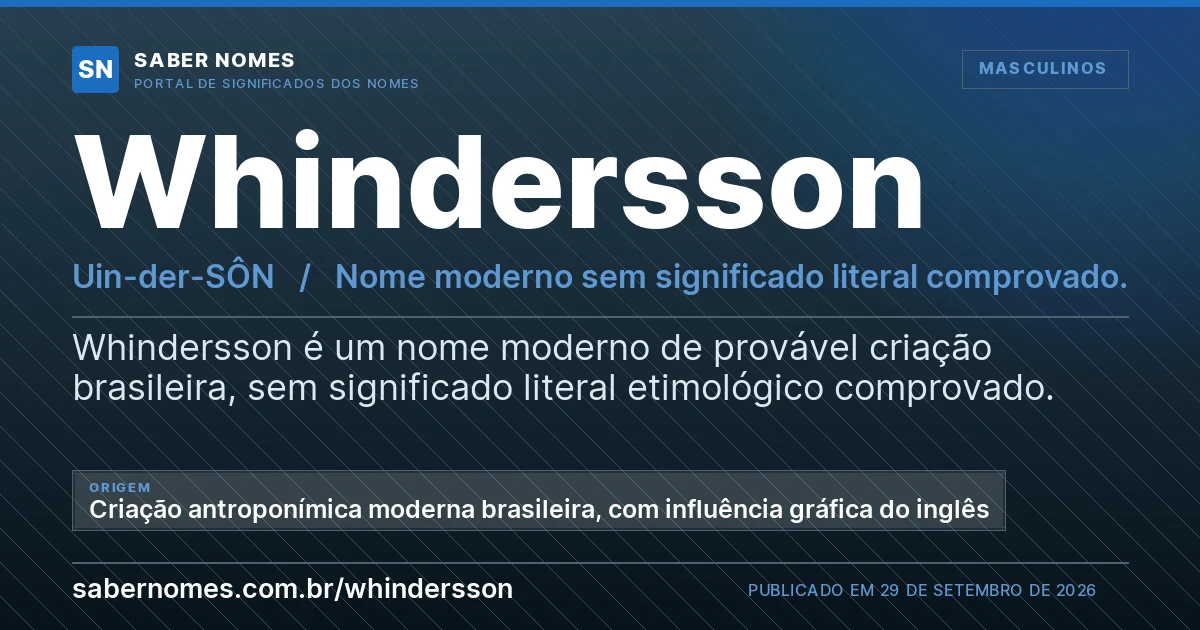 Imagem com o significado do nome Whindersson
