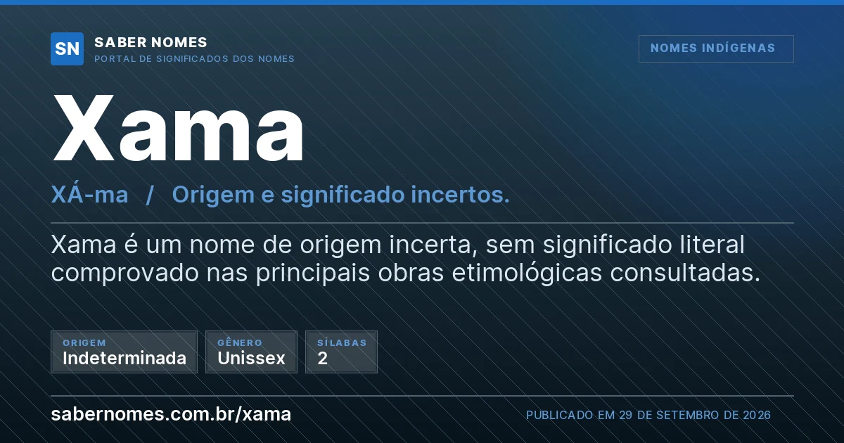 Imagem com o significado do nome Xama