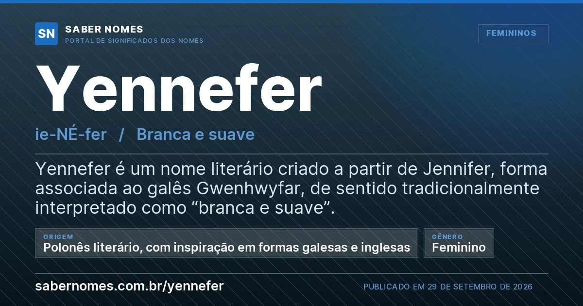 Imagem com o significado do nome Yennefer