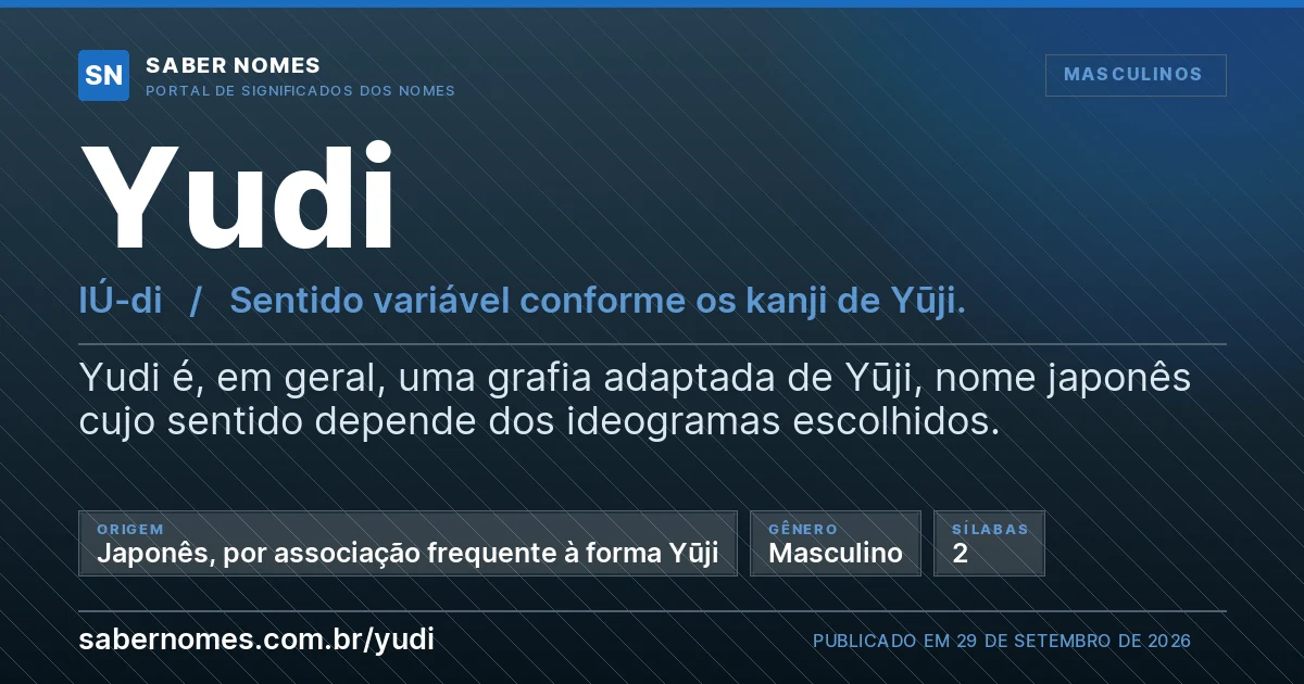 Imagem com o significado do nome Yudi
