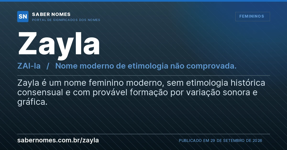 Imagem com o significado do nome Zayla