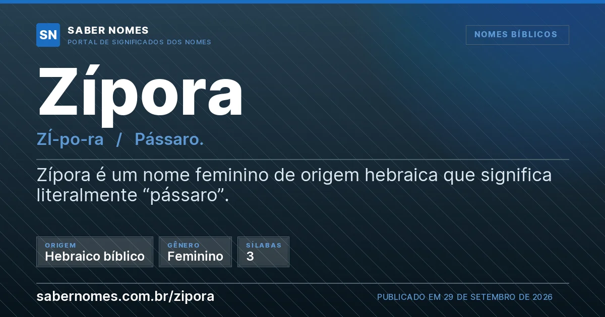 Imagem com o significado do nome Zípora