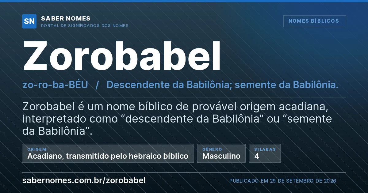 Imagem com o significado do nome Zorobabel